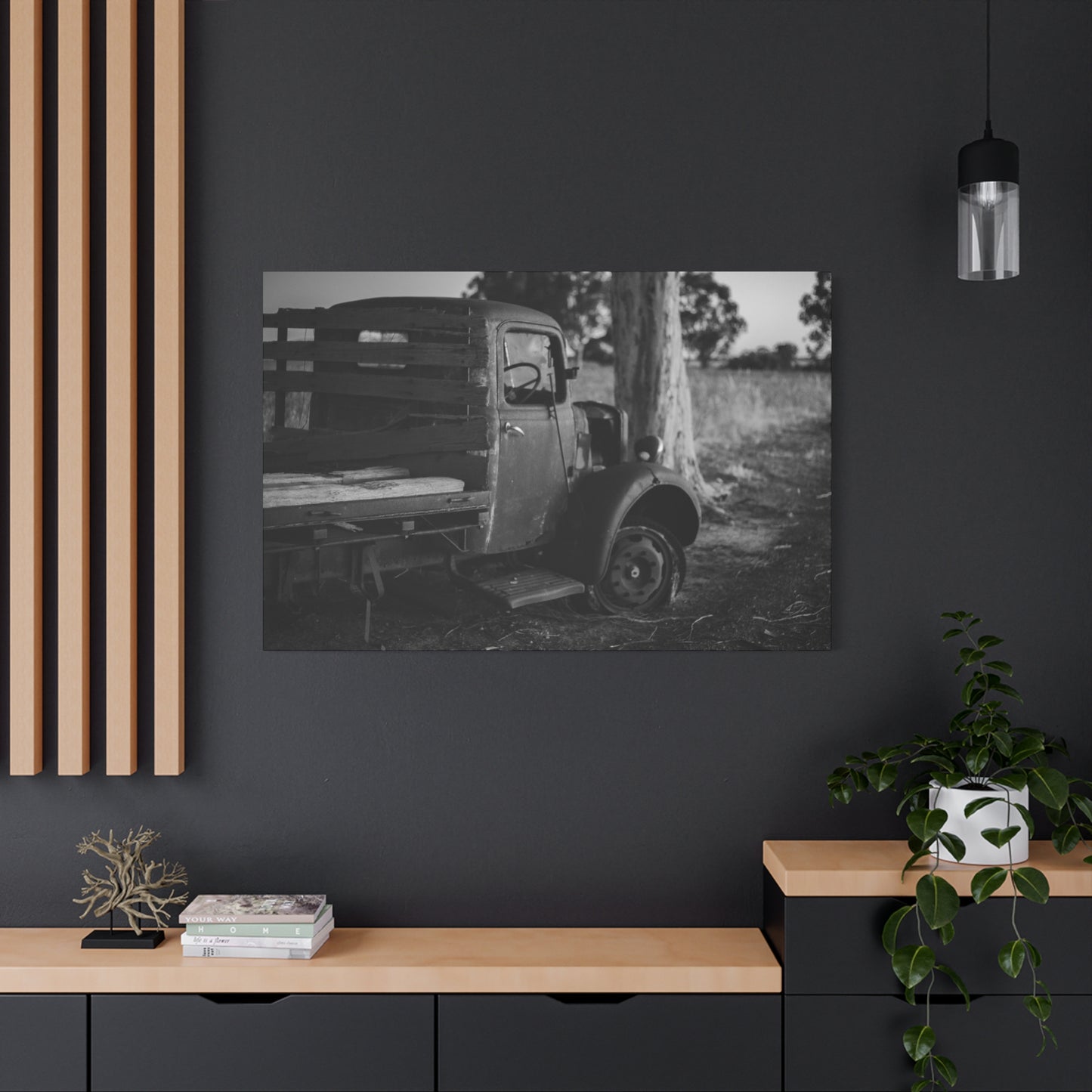 Big Rig BW Canvas Print