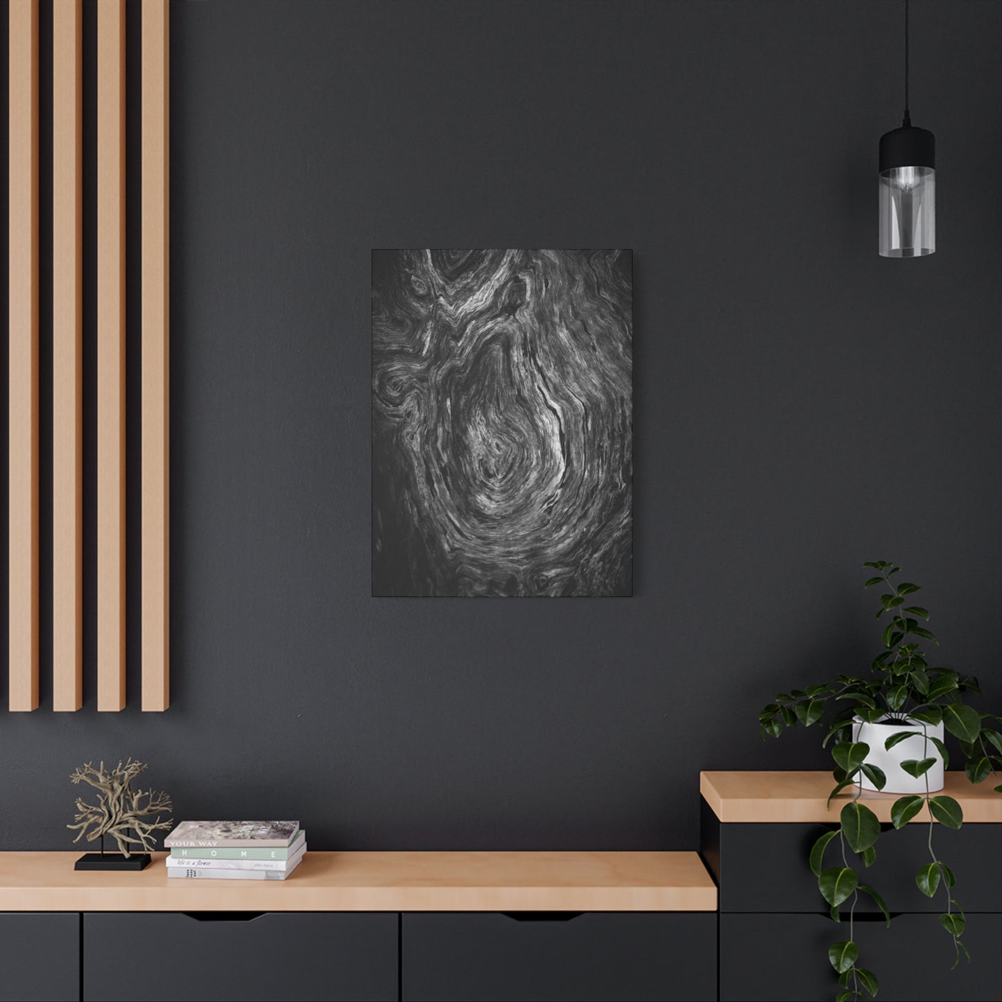 Wood Grain 1 BW Canvas Print