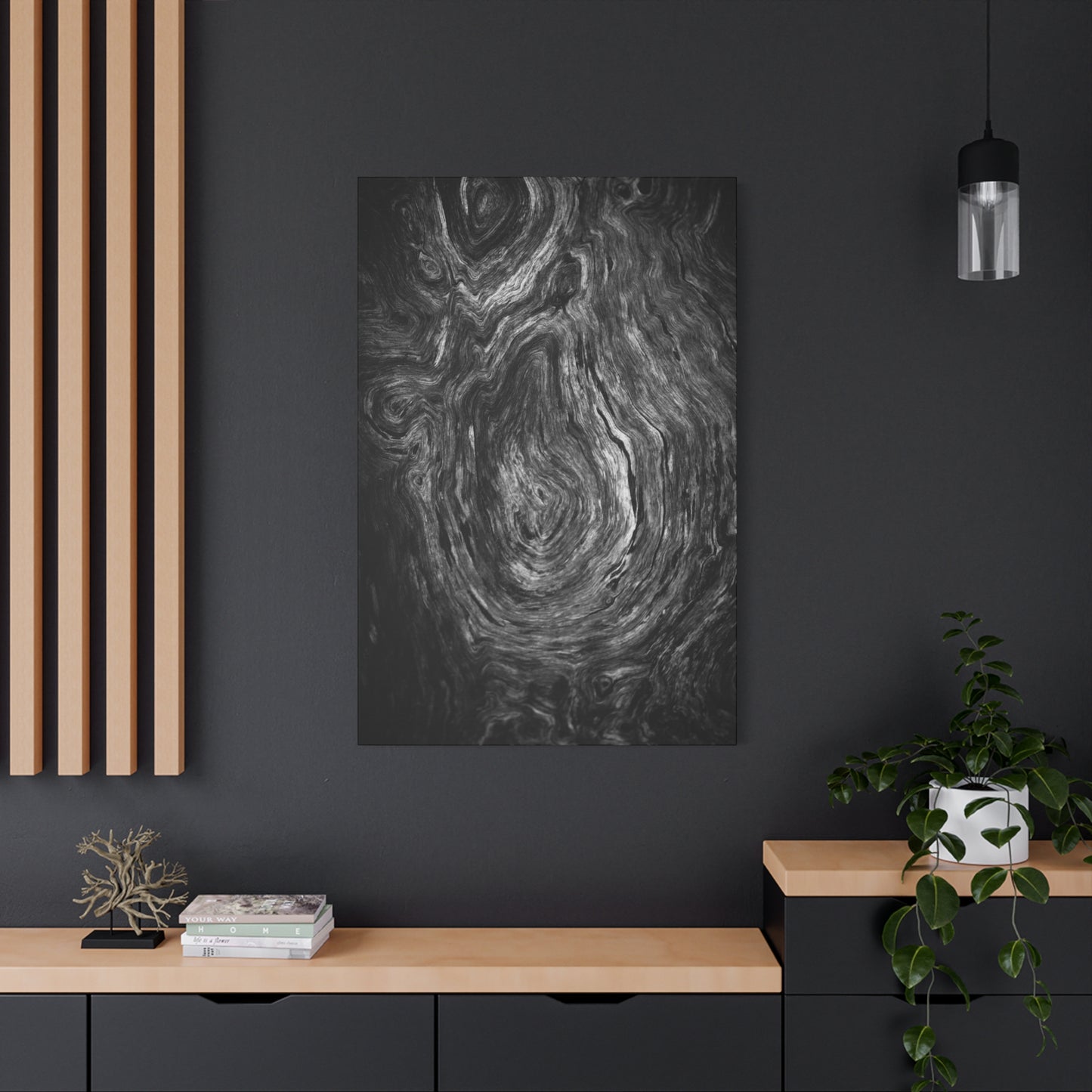 Wood Grain 1 BW Canvas Print