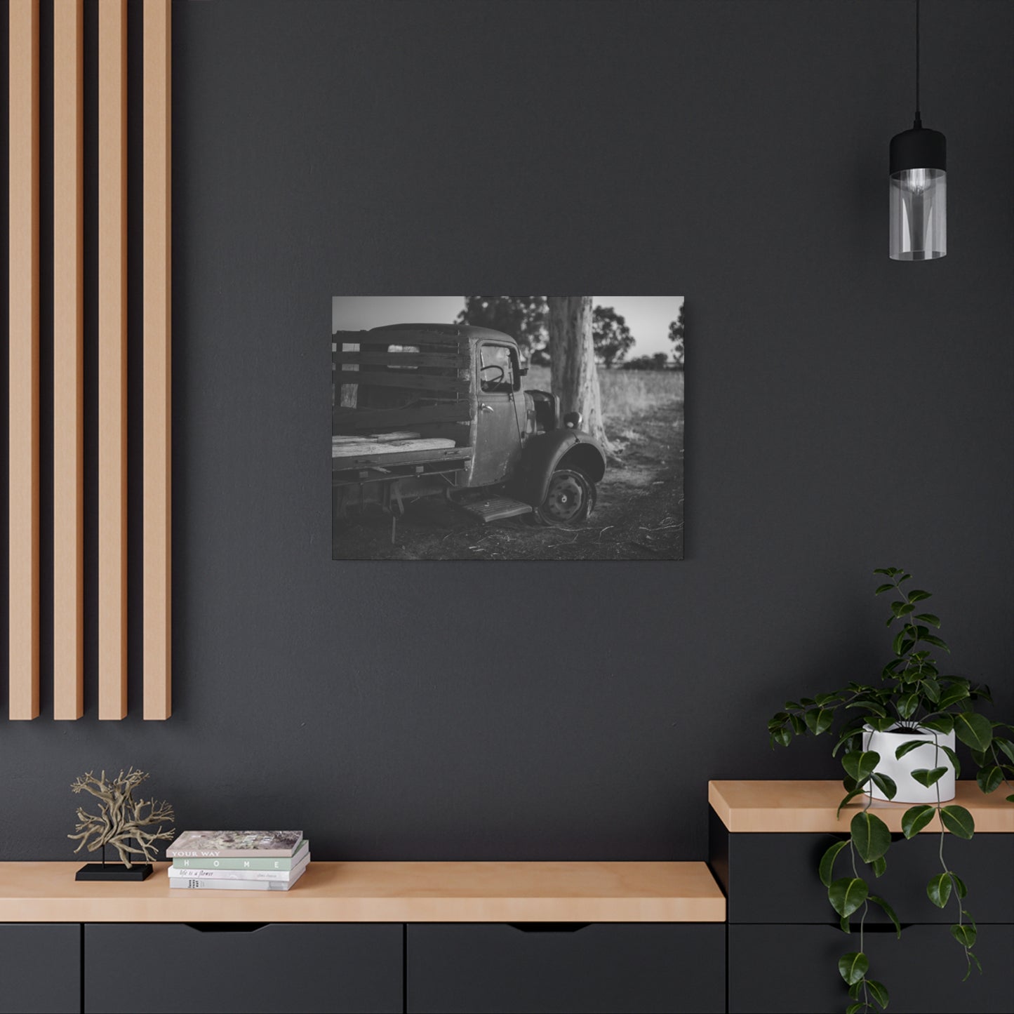 Big Rig BW Canvas Print