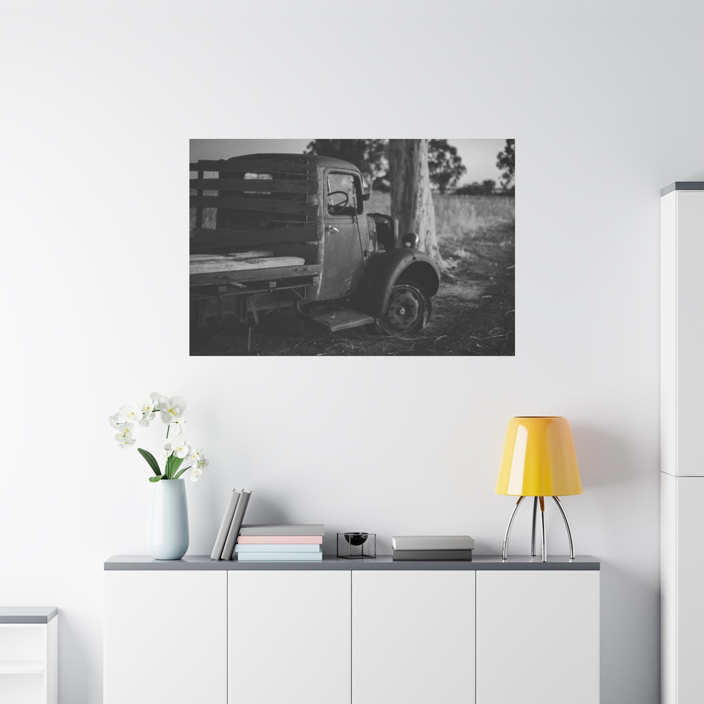 Big Rig BW Canvas Print