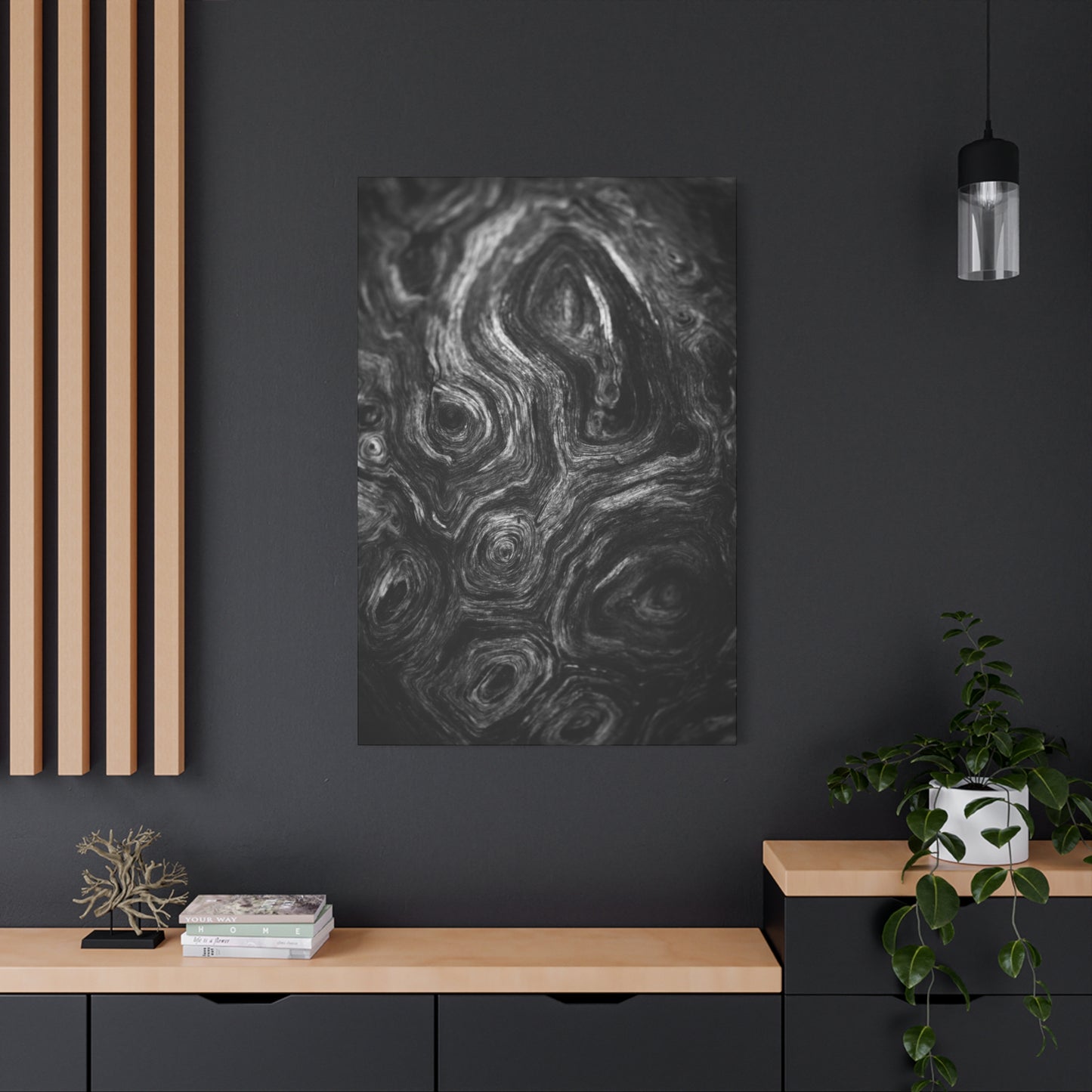 Wood Grain 2 BW Canvas Print