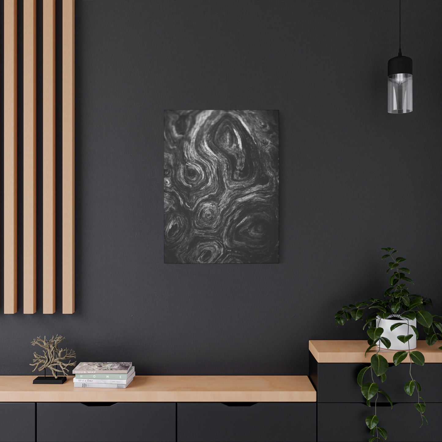 Wood Grain 2 BW Canvas Print