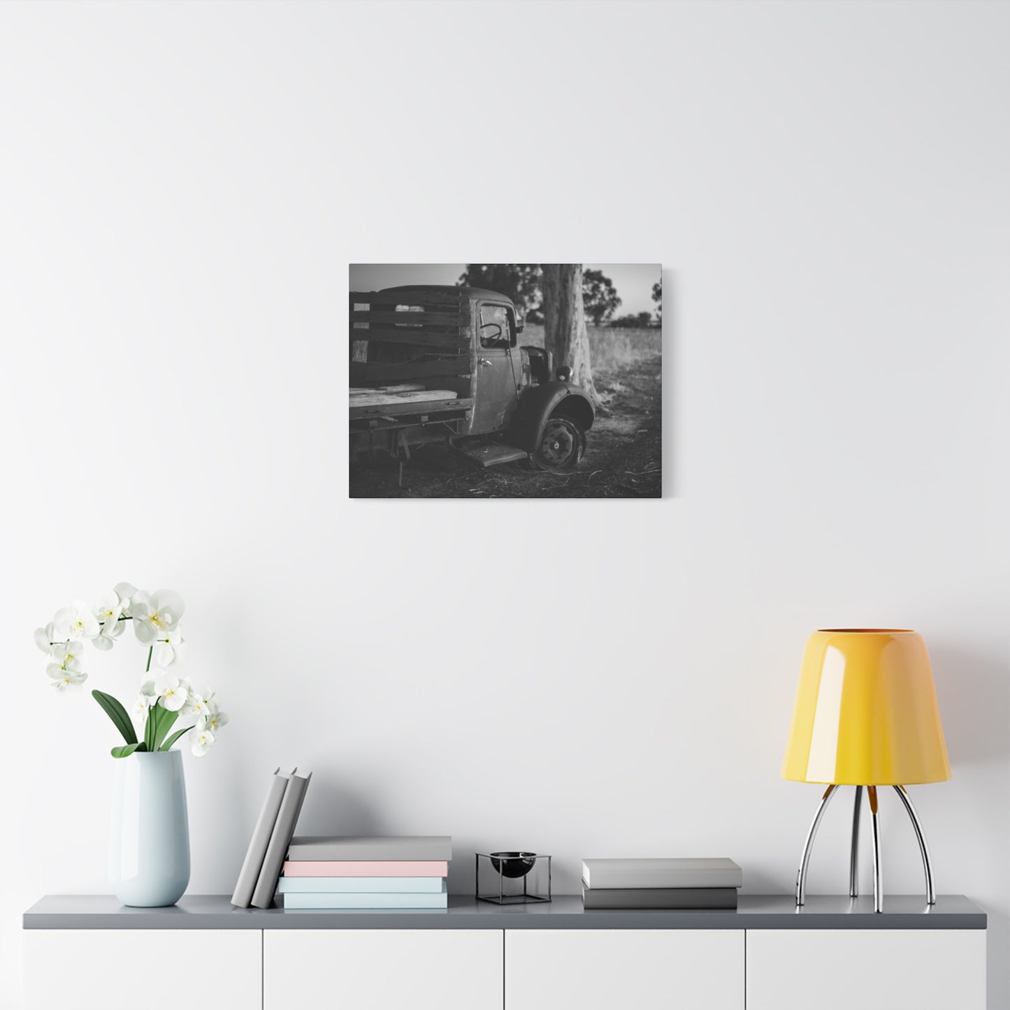 Big Rig BW Canvas Print