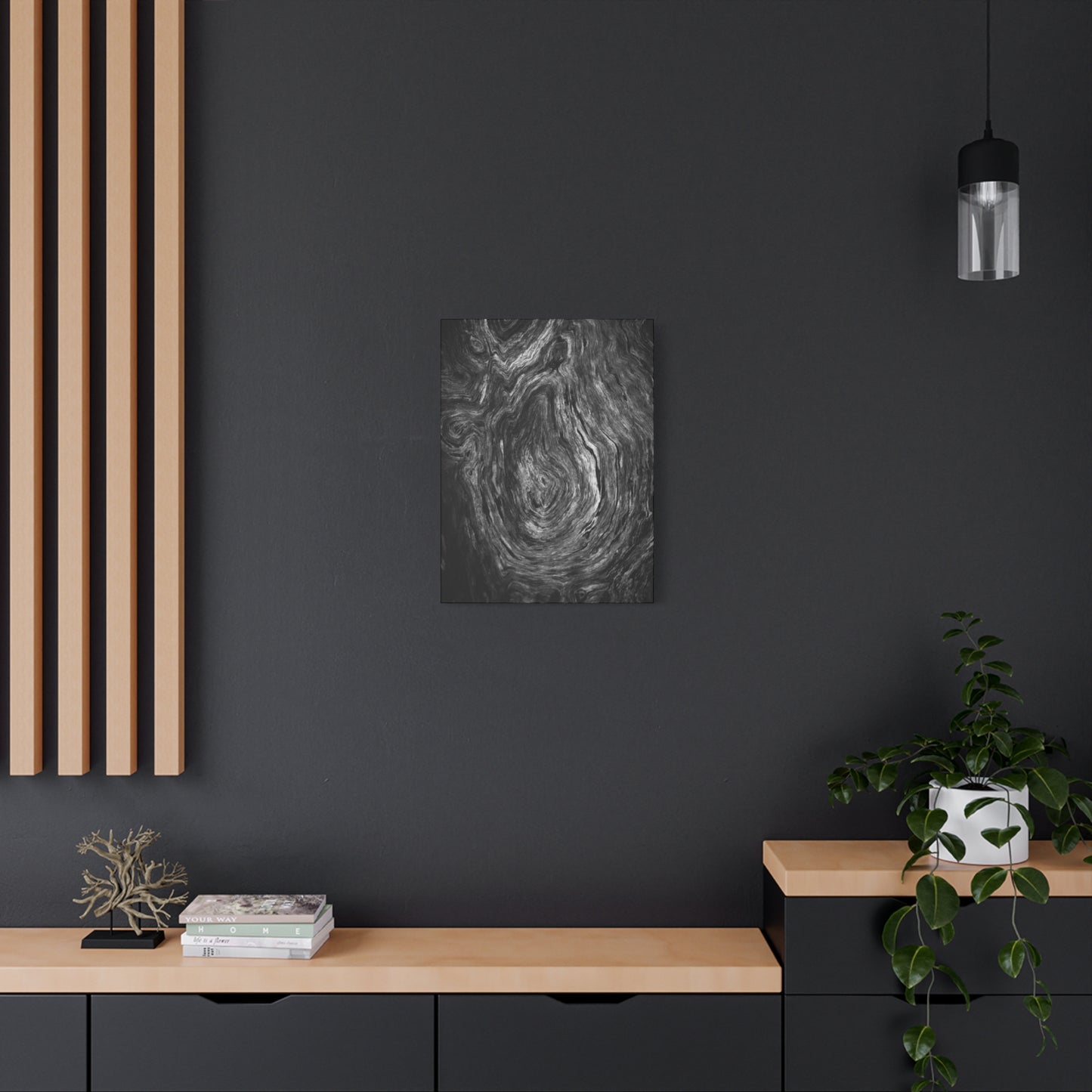 Wood Grain 1 BW Canvas Print