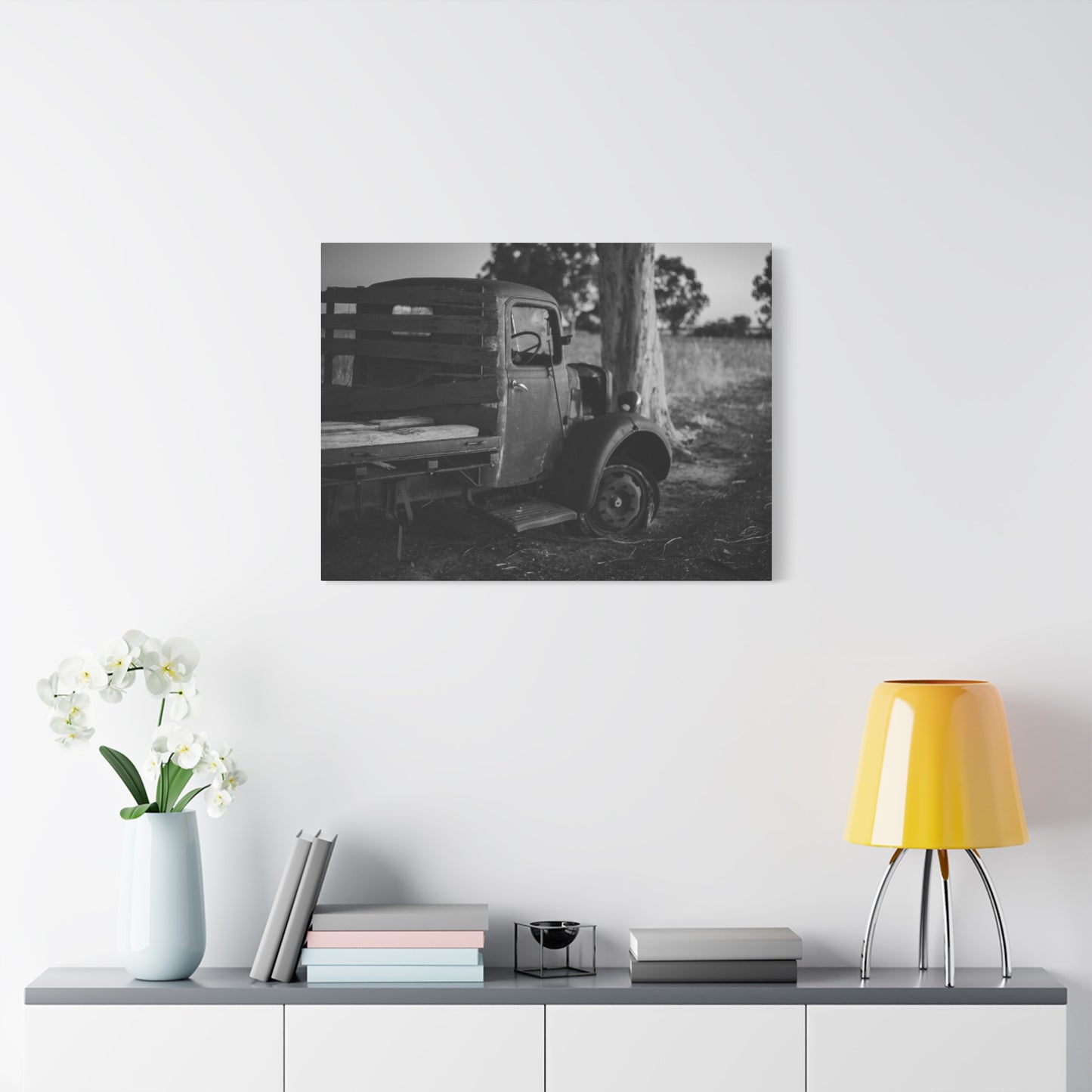 Big Rig BW Canvas Print